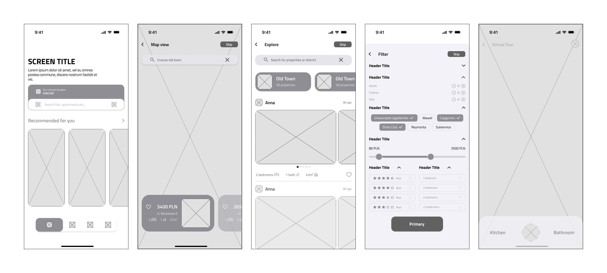 High fidelity wireframe