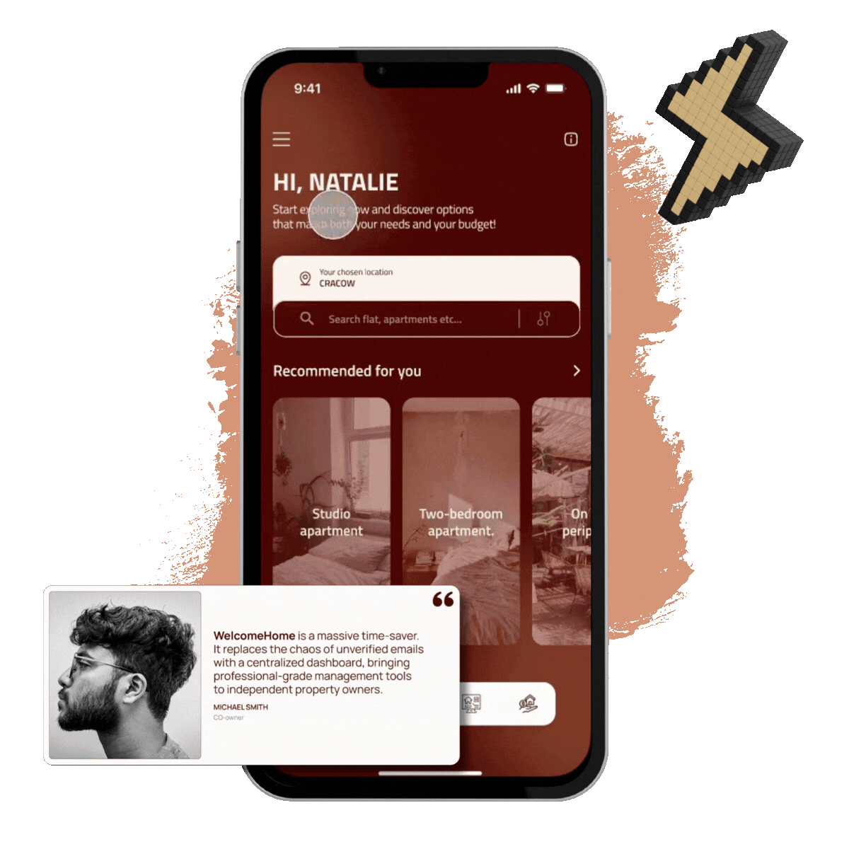 Testimonial animation WelcomeHome App